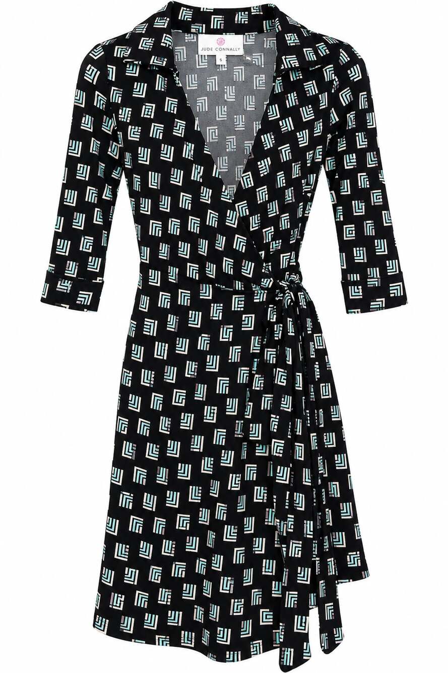 Julie Brown NYC Geometric Wrap Dress Size P